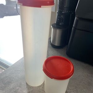 Red and White Storage Container Set